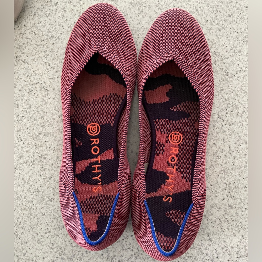 Rothy’s Size 10 Rose Double Stitch The Flat Round Toe Flats